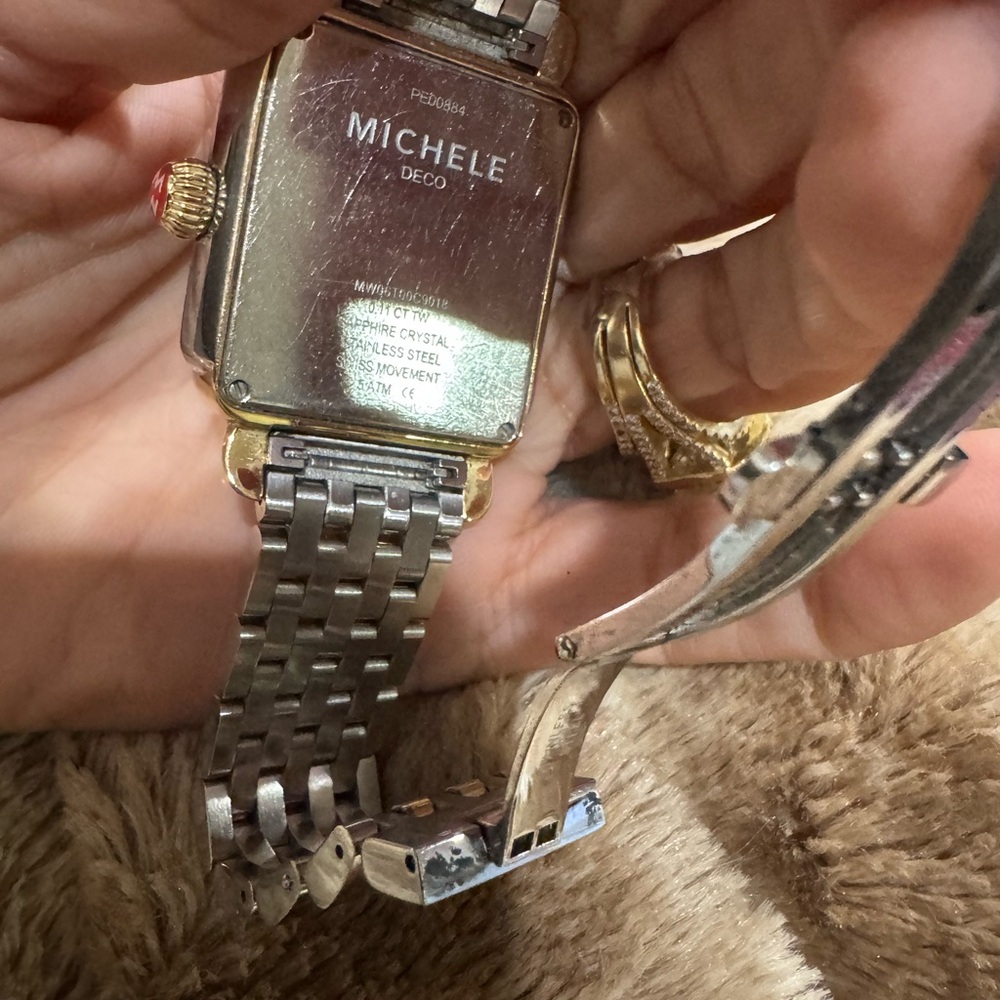 Michele Two-Tone Gold and Silver Watch - Picture 5 of 14